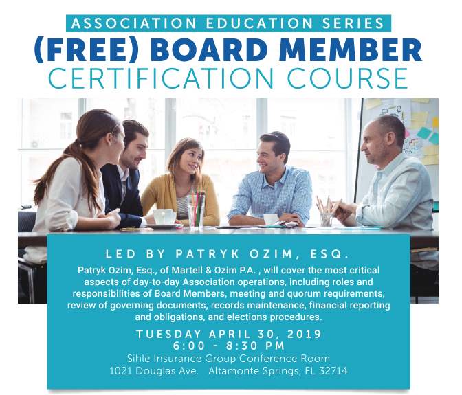 FREE Board Member Certification Course Sponsored by Melrose